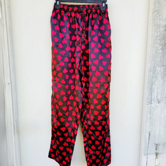 Intimo mens Pajama Valentine lounge pants Hearts black red size small - Picture 1 of 11